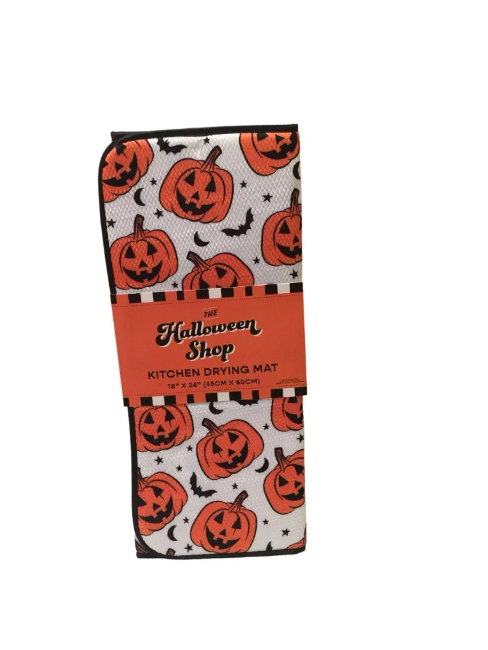 The Halloween Shop Jack o Lantern Kitchen Drying Mat Orange Black